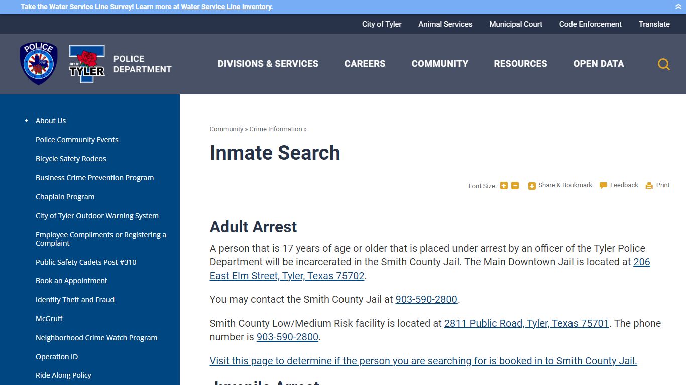 Inmate Search | Tyler, TX