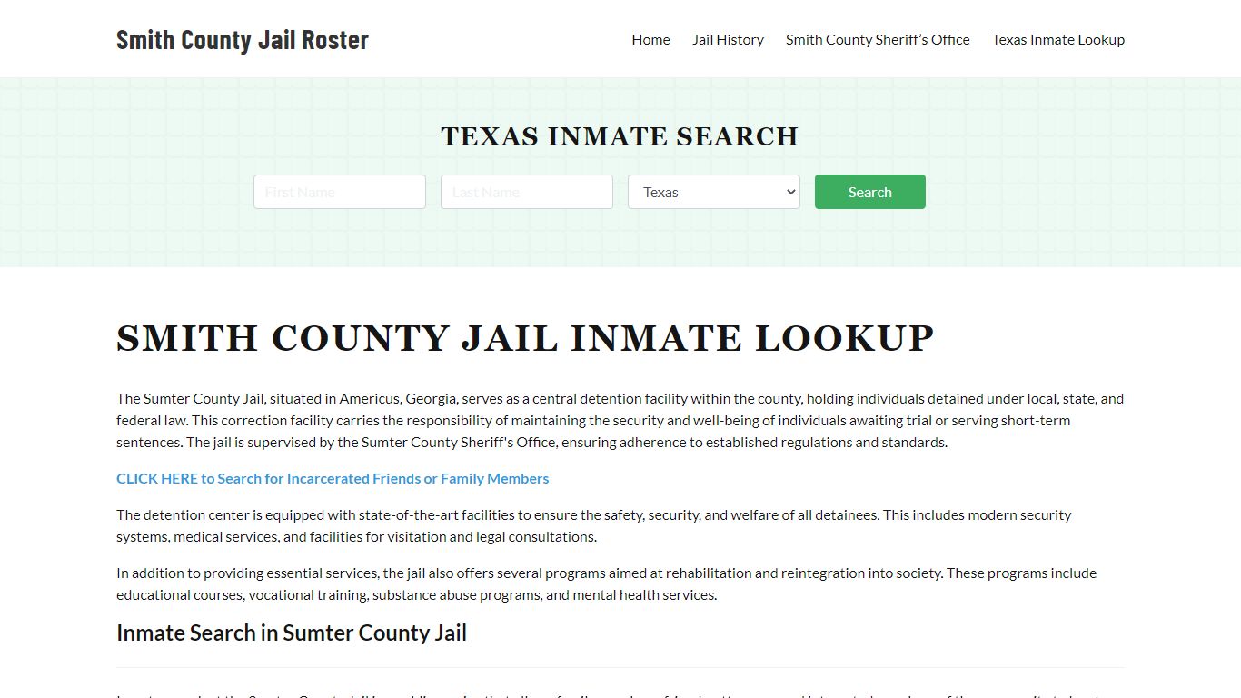 Smith County Jail Roster Lookup, TX, Inmate Search